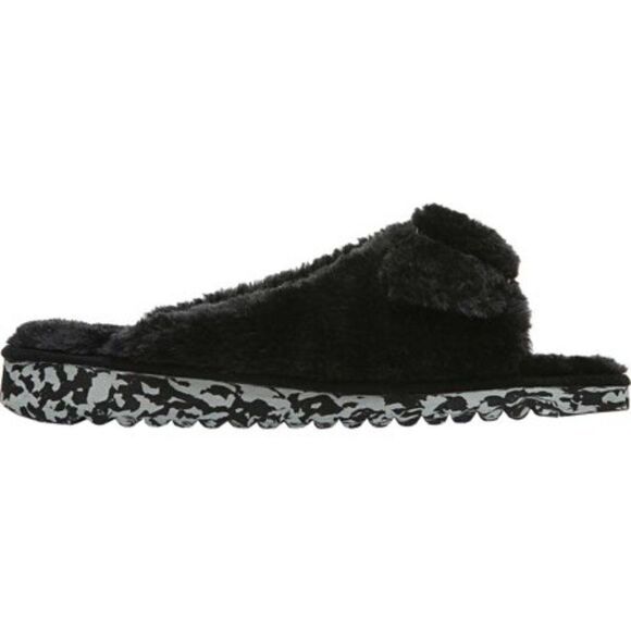 Dr. Scholl's Staycay OG Faux Fur Slide Slipper size 7 in Black- NEW - Picture 2 of 13